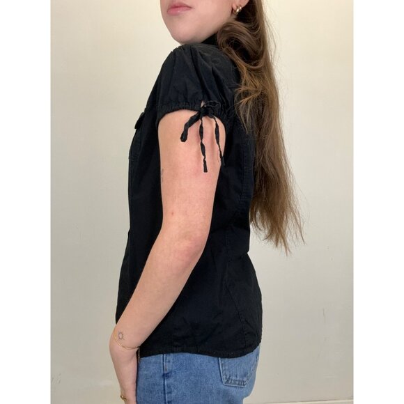 M Y2k Tommy Hilfiger Black Button Up - Picture 2 of 4